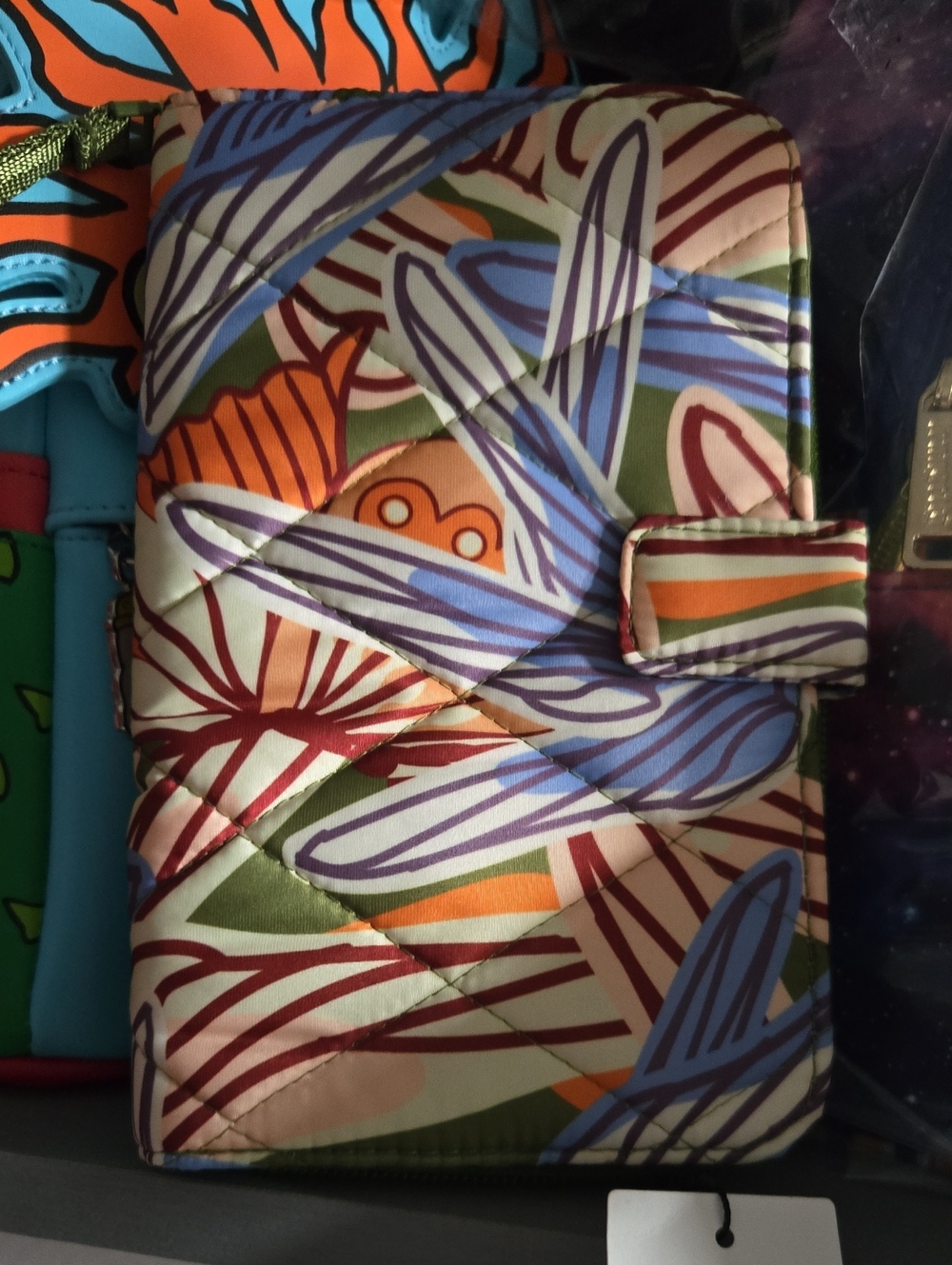 Vera Bradley Quilted Floral Wallet in Blue, Green, Orange, Cream